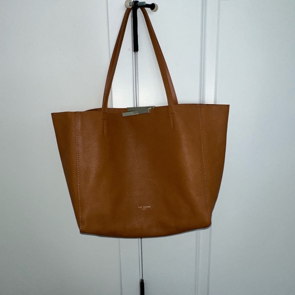 🤎 Ted Baker Clarkia Soft Grain Shopper Tote | Tan Pebbled Leather - Picture 4 of 7